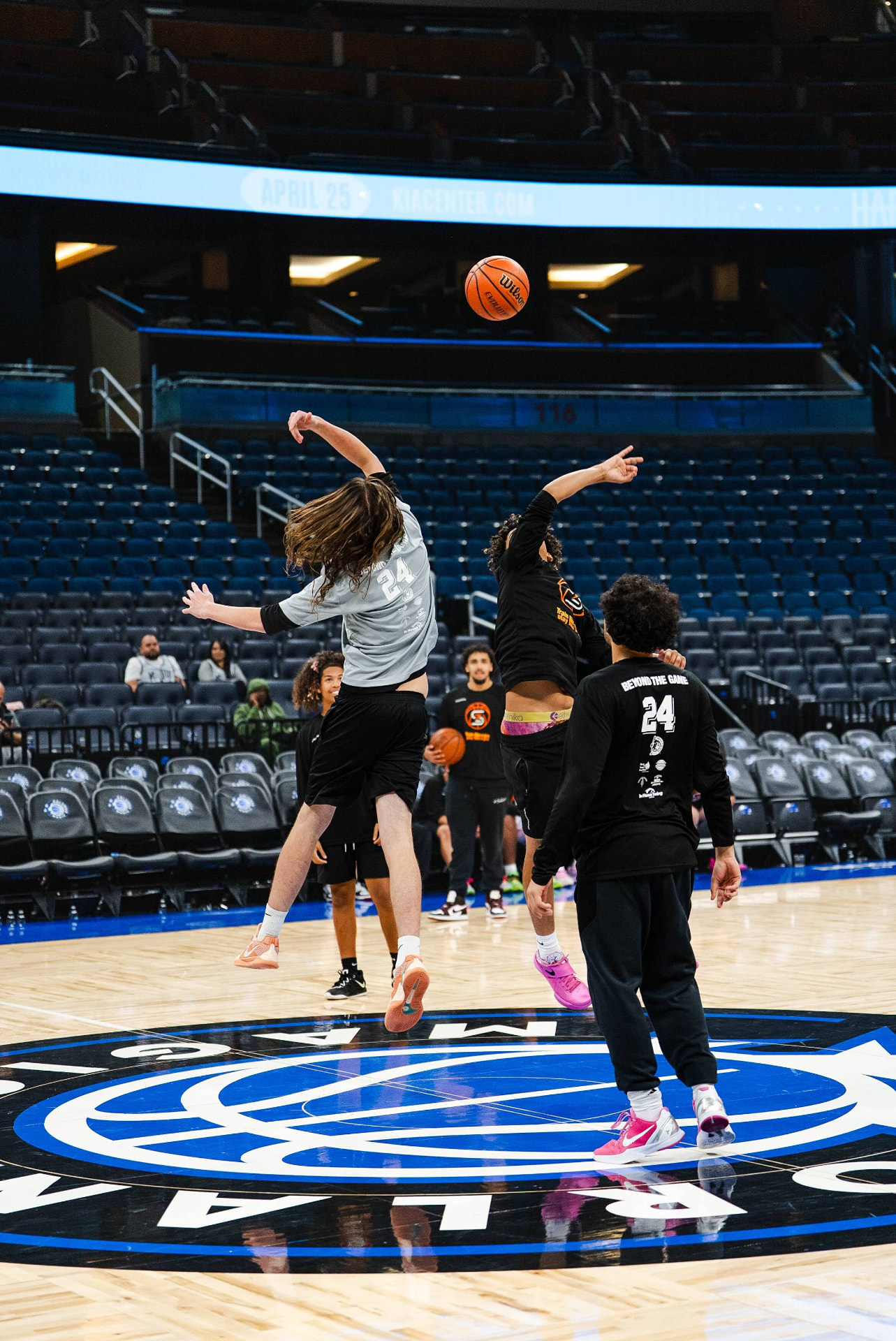 Athletes competing for a shot at center court
